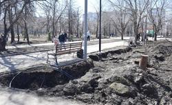 Работы в сквере Гагарина обещают завершить к середине лета