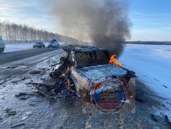 "Жигули" загорелись после ДТП, водитель погиб