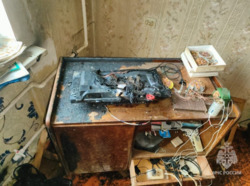 На пожаре из-за загоревшегося телевизора пострадал мужчина