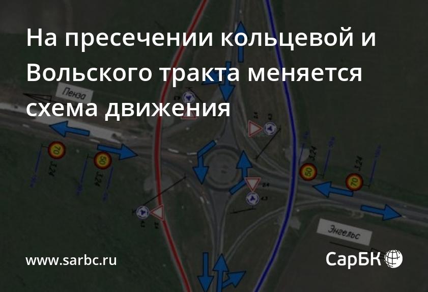 На пресечении кольцевой и Вольского тракта меняется схема движения