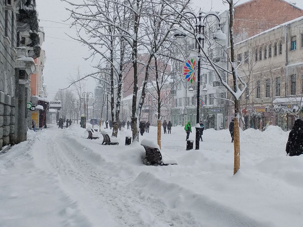 Ожидаются тёплые выходные с сильными снегопадами