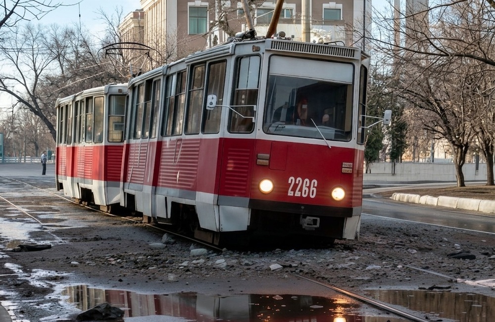 Снова с рельсов сошёл трамвай