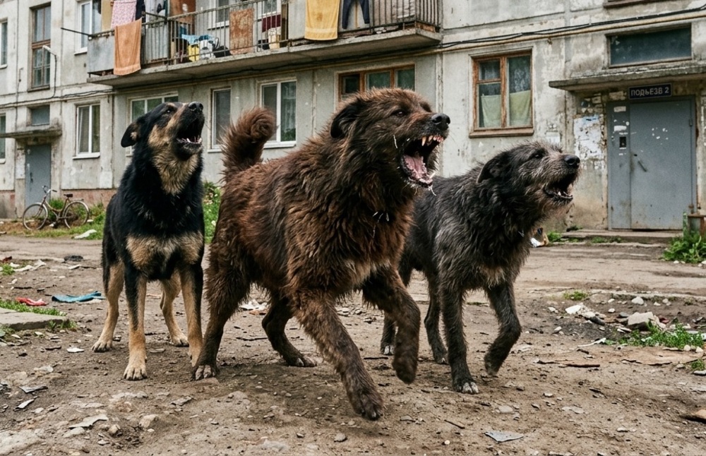 Собака напала на женщину