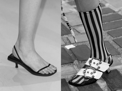 Модные босоножки-2018. С носками и каблуком-рюмочкой