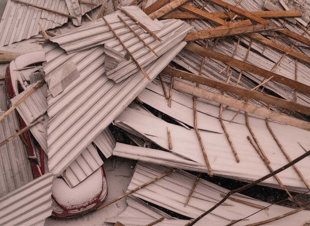 Сорванная ветром кровля убила мужчину в автомобиле