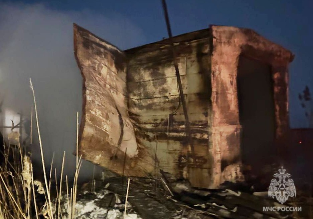 Мужчина сгорел в вагончике