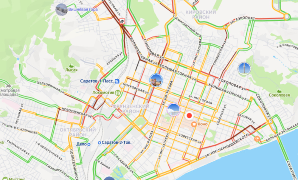 Утром фиксируются девятибалльные пробки